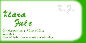 klara fule business card