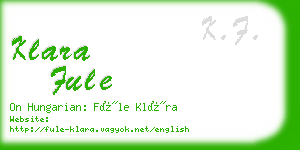 klara fule business card